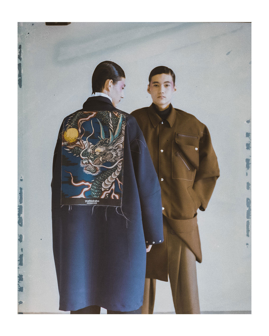 yoshio kubo ヨシオクボ　バイカラーコート　1　ベージュ　ブラック Lab Coat｜yoshiokubo(ヨシオクボ)公式通販｜ラボコート