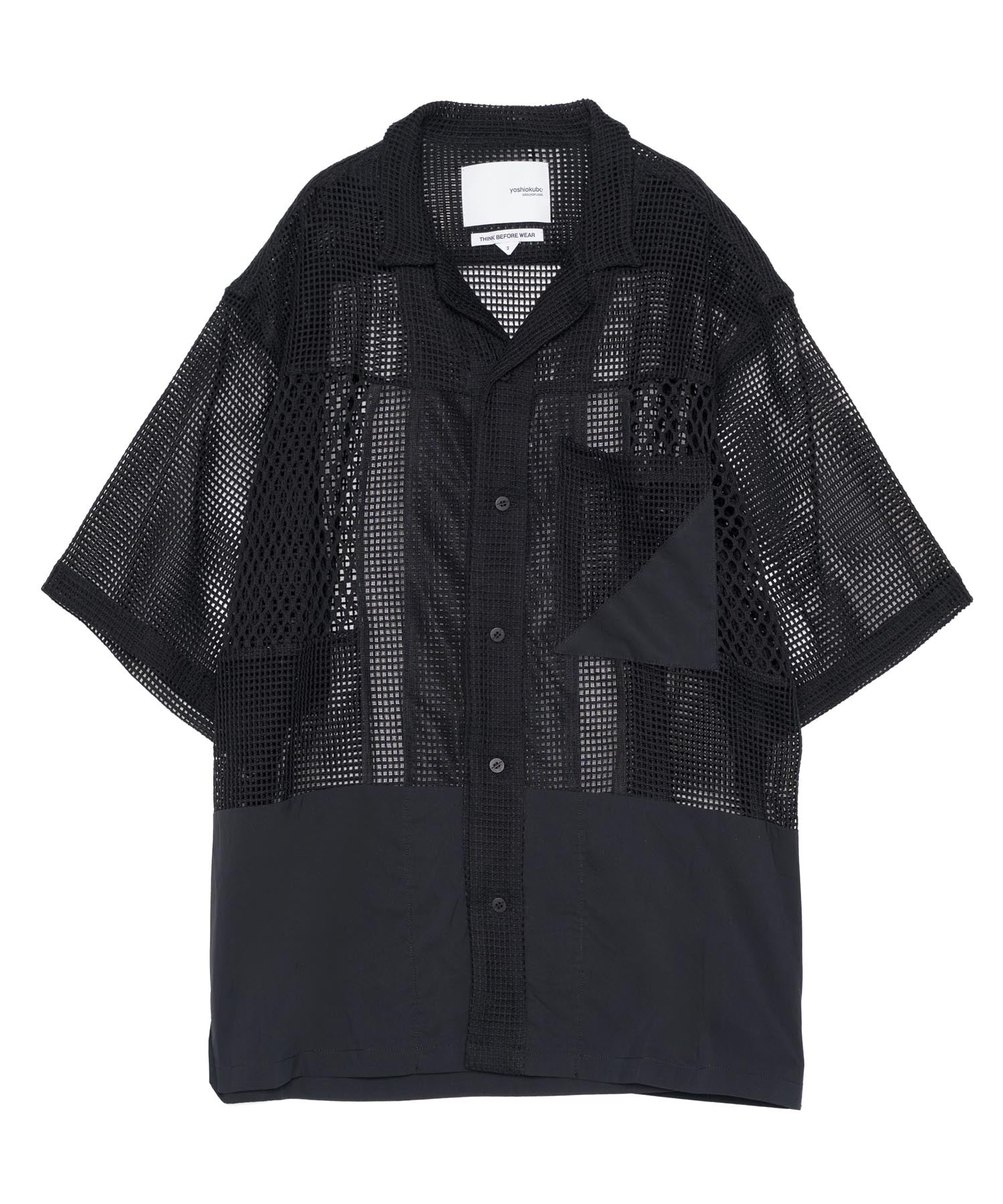 yoshiokubo メッシュスリーブ ブラックシャツ MESH S/S SHIRT｜yoshiokubo(ヨシオクボ)公式通販