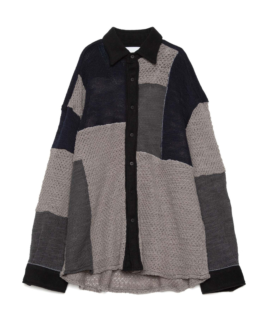 GEOMETRIC KNIT L/S SHT