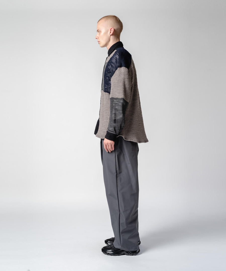 GEOMETRIC KNIT L/S SHT