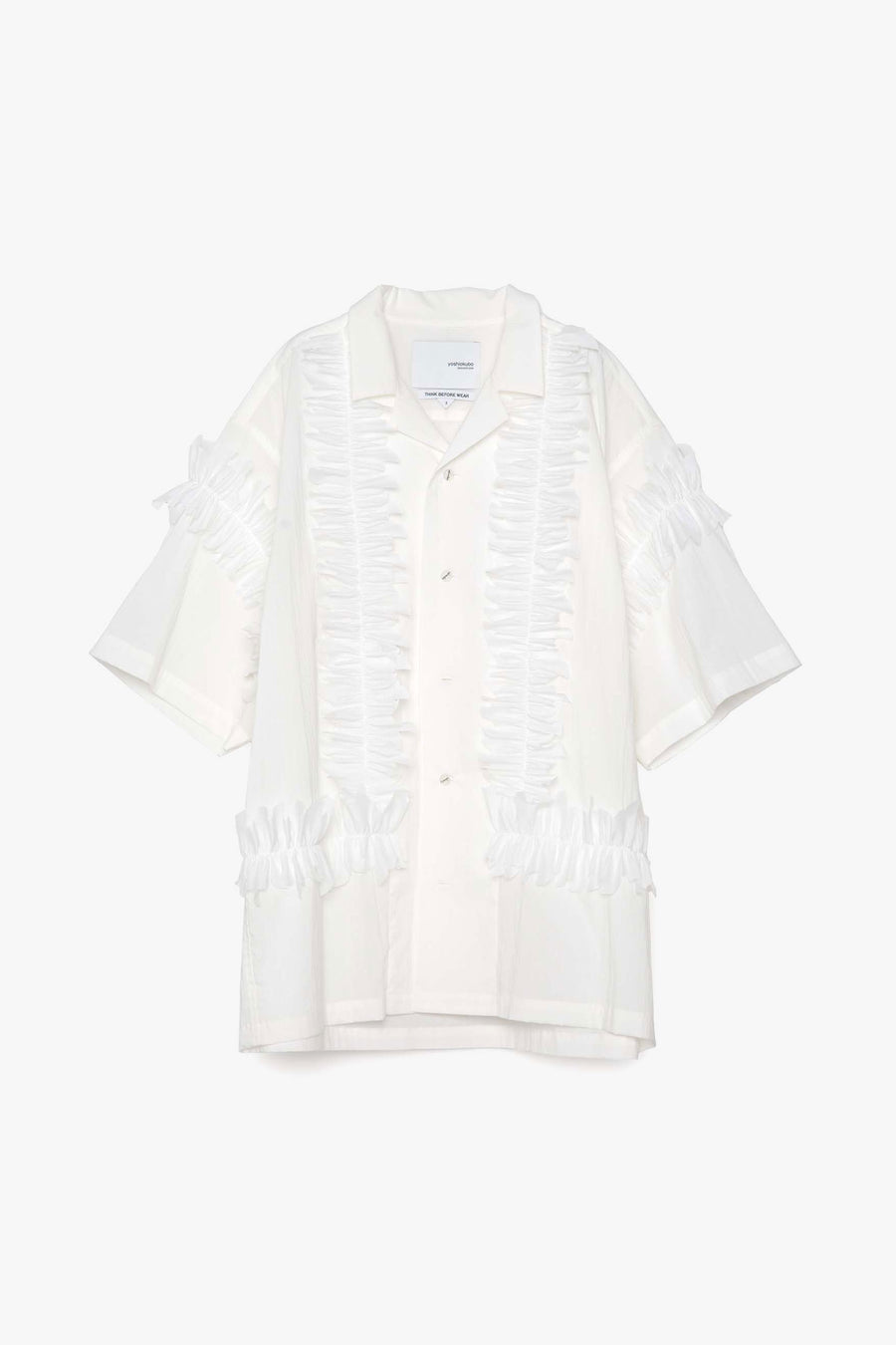 yoshio kubo FRINGE LEAF SHIRT シャツ ホワイト 白 yoshio kubo FRINGE LEAF SHIRT シャツ ホワイト 白 FRINGE LEAF S/S